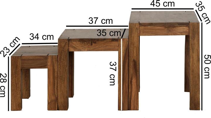 Produktbild Wohnling Mumbai (45 x 35 x 50 cm, 37 x 35 x 37 cm, 34.5 x 23 x 28 cm)