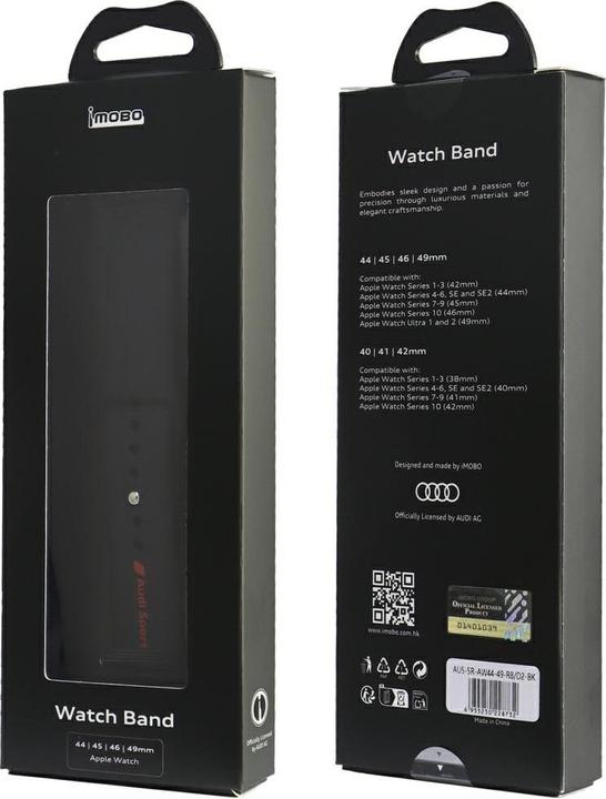Produktbild Tech-Protect Sport Red Logo Silicone Watch Strap for Apple Watch 44 / 45 / 46 / 49 mm - black (Silikon)