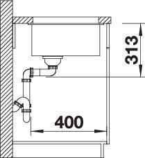 Actual product image Blanco Subline 400-U (Undermount sink, 43 cm, 46 cm)