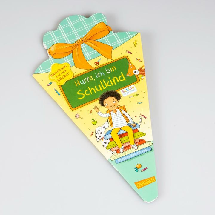 Actual product image Smart for school: Hooray, I'm a schoolchild (mint/yellow school cone) (30.70 cm, 1 x)