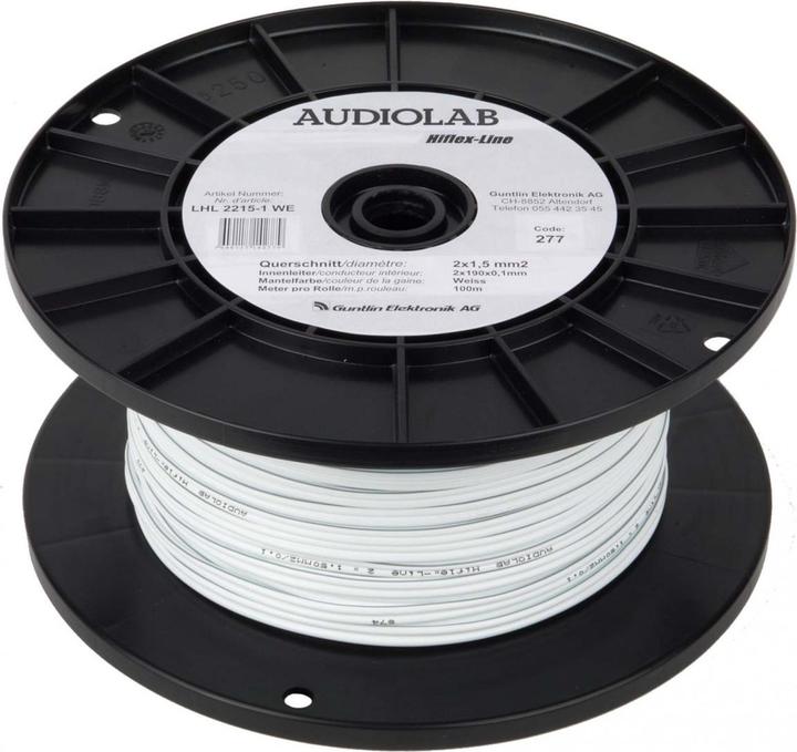 Produktbild Audiolab Hiflex-LS-Kabel, weiss, 2x1.5mm2, 200m (200 m, 1.50 mm²)