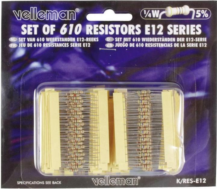 Immagine prodotto Velleman Set di resistenze K/RESE12