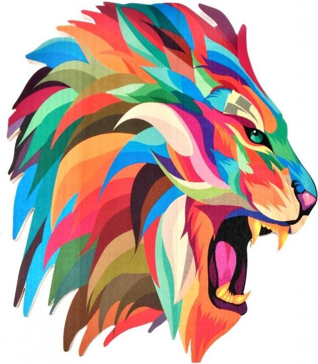 Image du produit Holzecke Tableau en bois Lion Décoration murale
