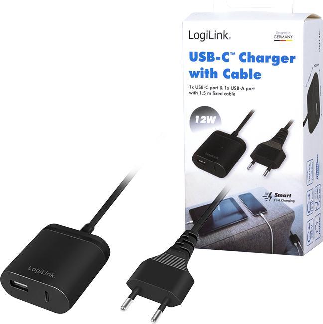Produktbild LogiLink USB-Adapterstecker mit Festkabel (12 W)
