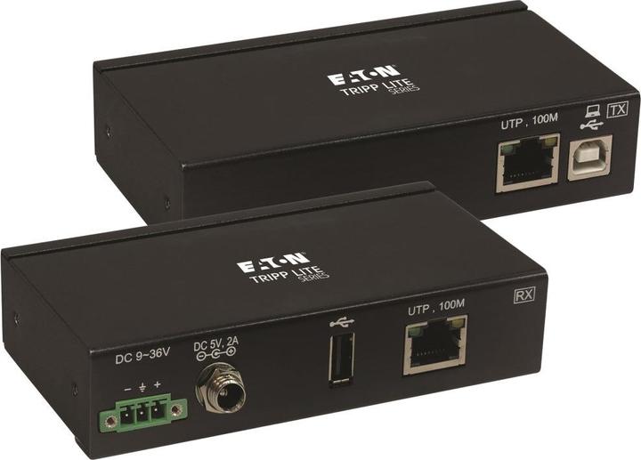 Actual product image Eaton 1-Port Industrial USB over Cat6 Extender ESD Protection PoC USB 2.0 Mountable 330ft. (USB-A, 1 Ports)