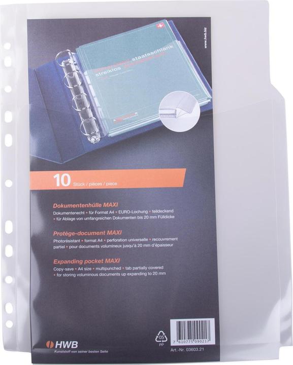 Produktbild Hwb Zeigetaschen genarbt (A4, 10 x)