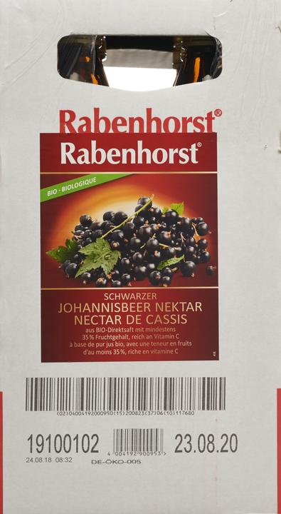 Image du produit Rabenhorst Nectar de cassis bio (6 x 75 cl)