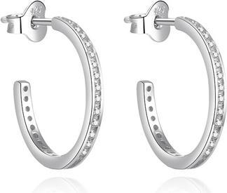Agato Elegant Round Earrings With Zircons Agt-E140pw