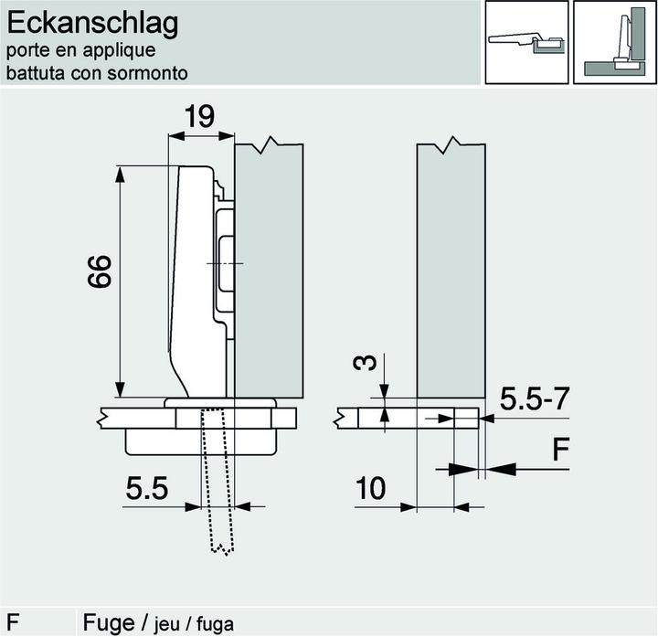 Produktbild Blum Glastürscharnier Clip top