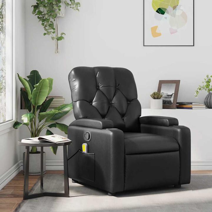 Image du produit VidaXL Fauteuil de massage noir similicuir,Couleur : noir,Matériaux