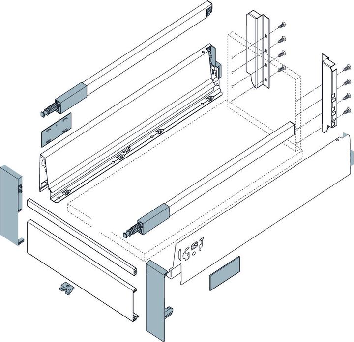 Produktbild Blum Vorderstück TANDEMBOX antaro M / K, ohne Nut