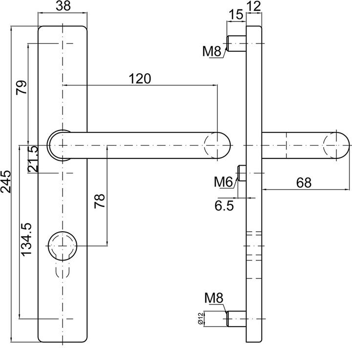 Produktbild MSL Türschilder mit Drücker 5973 (Türschildgarnitur)