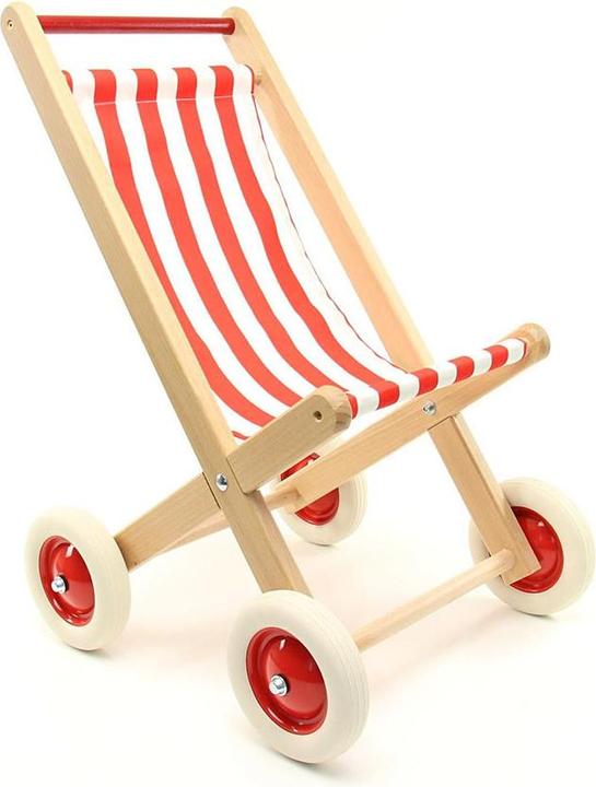 Produktbild trendmarkt24 Puppenbuggy zum spielen aus Holz Puppenwagen +3 Jahre stabiler Kinderbuggy 40x34x60cm