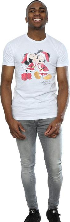 Actual product image Disney Mens Mickey And Minnie Christmas Kiss T-Shirt (XL)