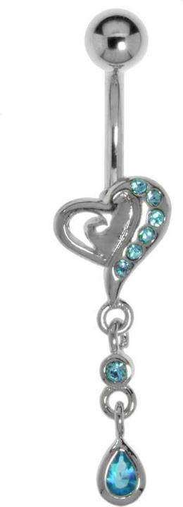 Actual product image Bijouteria Bellypiercing (Surgical steel 316L, Crystal, Brass rhodium plated)