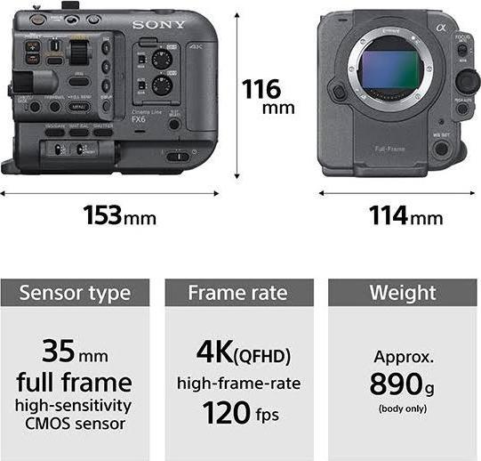 Actual product image Sony Cinema Line FX6 (10.20 Mpx, 60p)