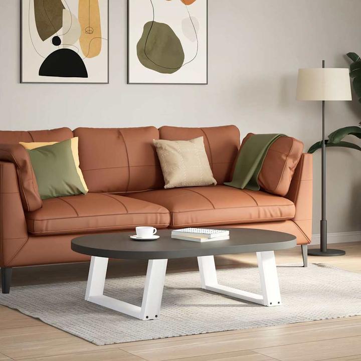 Image du produit VidaXL Pieds de table basse en U 2 pcs. Blanc 60x(30-31) cm Pied de table en acier