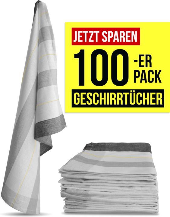 Produktbild Aspero 100 Geschirrtücher aus Baumwolle (55 x 75 cm)