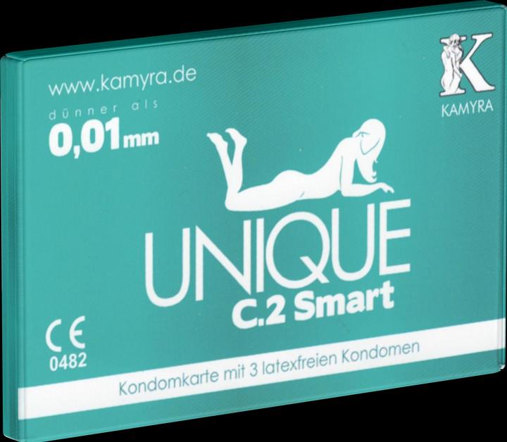 Produktbild Kamyra Unique C.2 Smart» Kondomkarte mit 3 latexfreien PRE-ERECTION-Kondomen (3 Stk.)