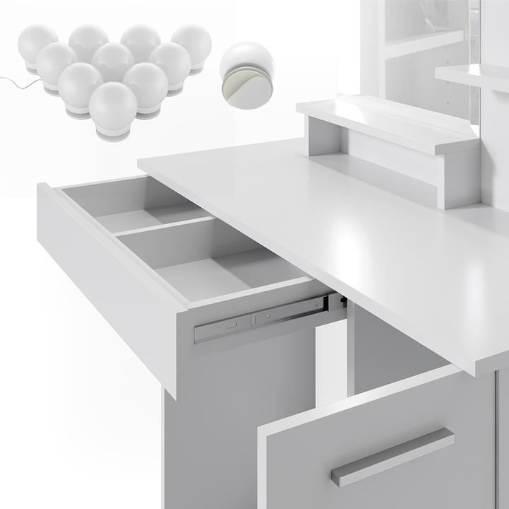 Actual product image Vicco Julia with stool and lighting (90 x 38 x 138 cm)