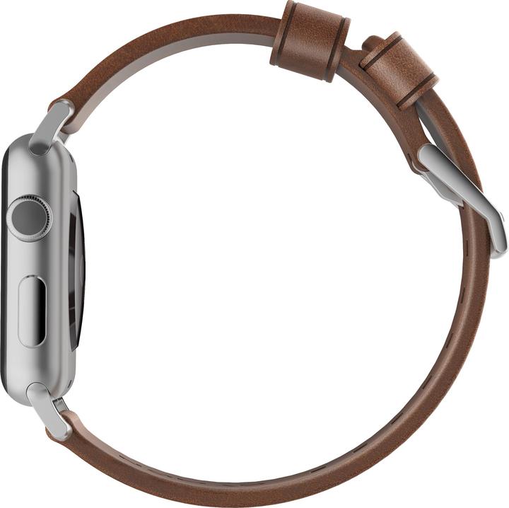 Actual product image Nomad Modern Connector Strap (44 mm, Leather, Stainless steel)