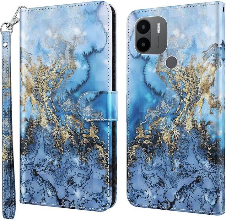 Produktbild Cover-Discount Xiaomi Redmi A2 / A1 - Etui Glitzer Effekt Marble blau (Xiaomi Redmi A2, KXD A1)