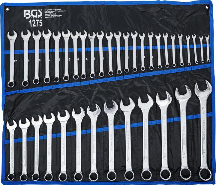 BGS Maul-Ringschlüssel-Satz (7 mm, 8 mm, 9 mm, 10  mm, 11 mm, 12 mm, 13 mm, 14 mm, 15 mm, 16 mm, 17 mm, 18 mm, 19 mm, 20 mm, 21 mm, 22 mm, 23 mm, 24 mm, 25 mm, 26 mm, 27 mm, 28 mm, 30 mm, 32 mm)
