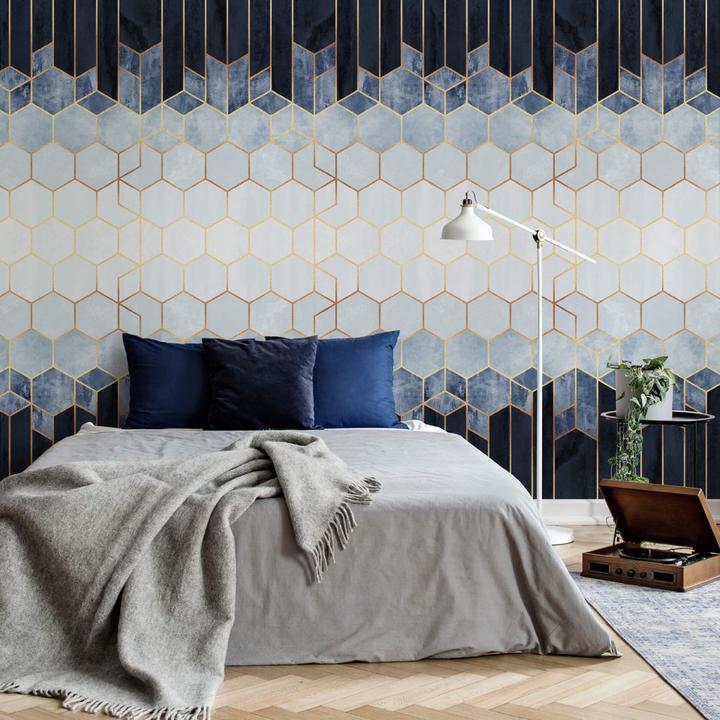 Immagine prodotto Trenddeko Esagoni: blu e bianco (528 x 350 cm)