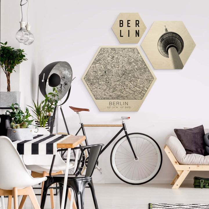 Image du produit Trenddeko Plan de la ville de Berlin (55 x 47 cm)