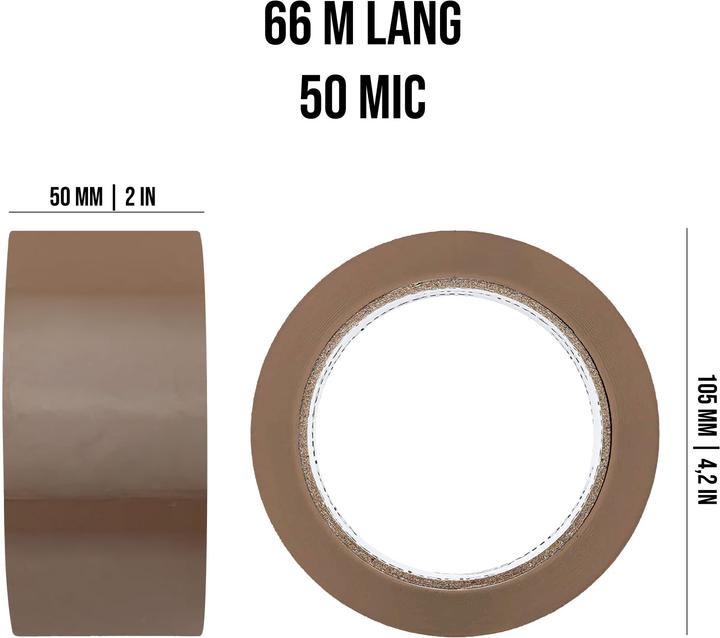 Produktbild Normani 6 Rollen Paketband 50mm x 66m x 50 Mic - 9759 (50 mm)