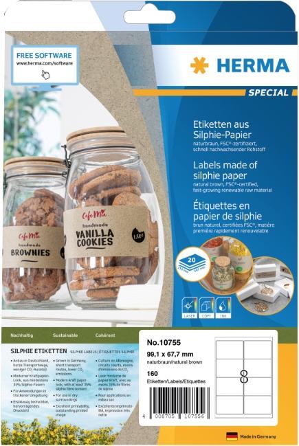Actual product image HERMA Grass paper labels A4