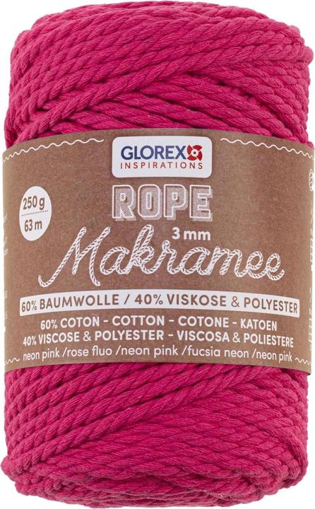 Glorex Corde à macramé 3mm 250g torsadé (63 m)