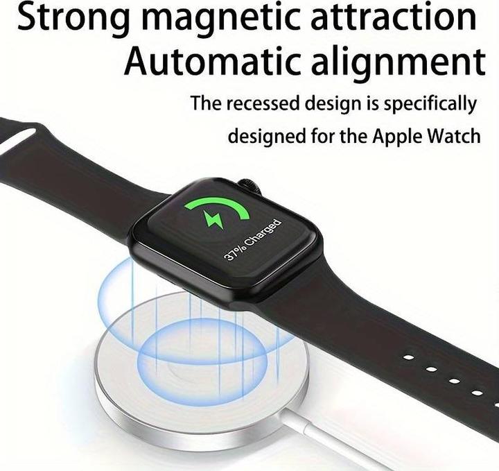 Produktbild PhoneLook Magnetisches Qi Ladegerät MagSafe 3 in1 wireless charging für iPhone / Apple Watch / AirPods & USB-C