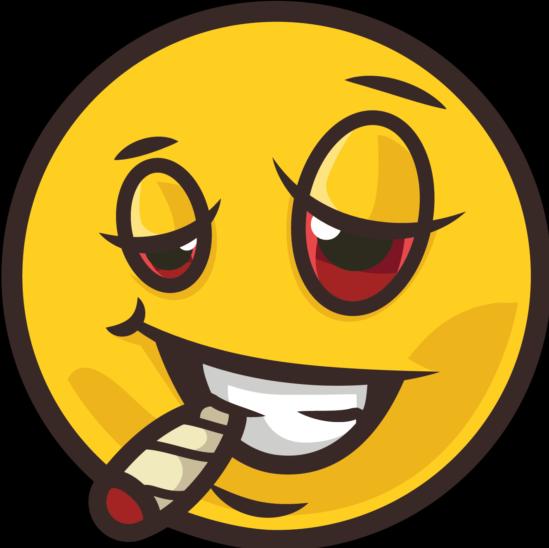 Image du produit Bügelbilder Bügelbild Stoned Emoji smoke weed