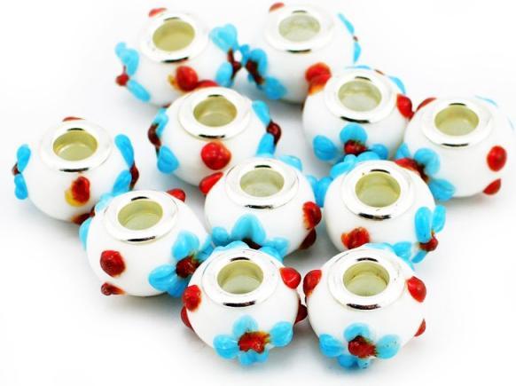 Image du produit Hermex Verre Bead argenté 925 - Blanc argenté (Argent 925, Verre)