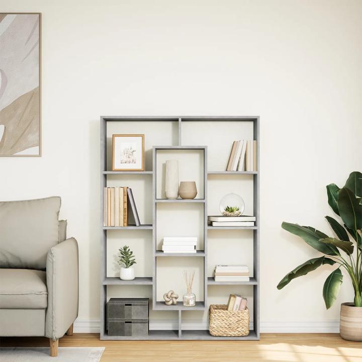 Produktbild VidaXL Bücherregal Raumteiler Wandregal Standregal Raumtrenner Regal Betongrau (29 x 29 x 143 cm)