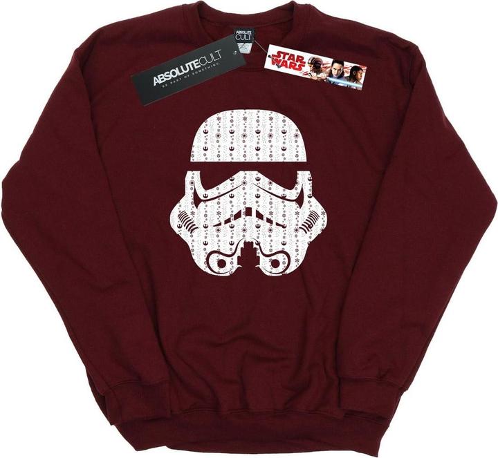 Actual product image Star Wars Mens Christmas Stormtrooper Helmet Sweatshirt (XL)
