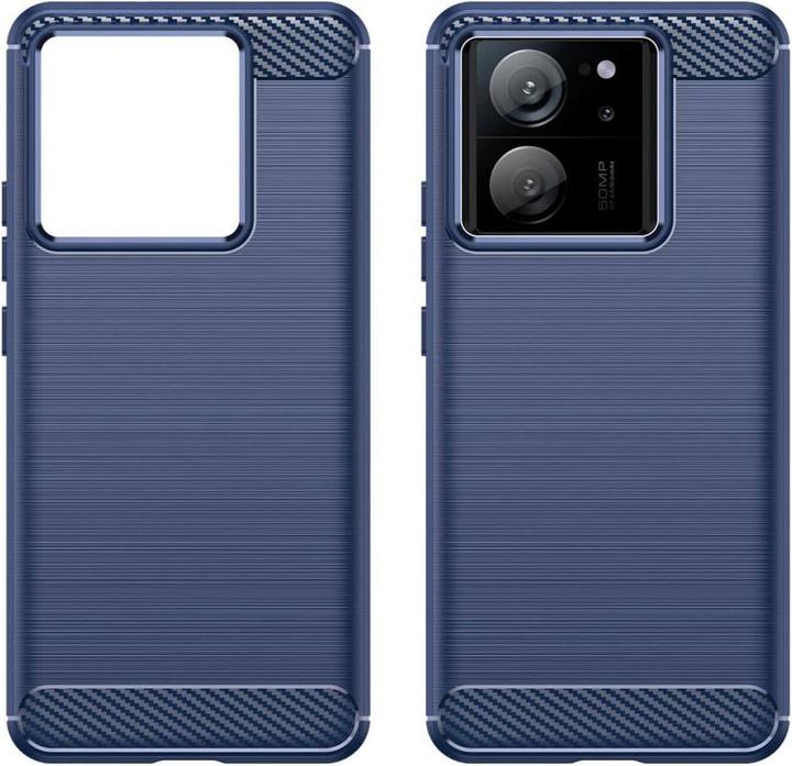 Immagine prodotto Cover-Discount Xiaomi 13T / 13T Pro - Custodia in metallo effetto carbonio blu (Xiaomi 13T)