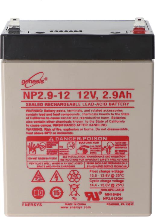 Actual product image Hawker Energy Hawker Enersys Genesis NP2.9-12 Lead Battery Contact Faston 4.8mm (12 V, 2.90 Ah)