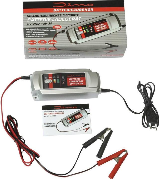 Image du produit Dino Batterieladegerät Erhaltungsladung (6V, 12V, 3 A)