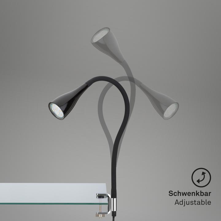 Actual product image Briloner LED clamp light, black, 1xLED/GU10/2.9W (250 lm, GU10)