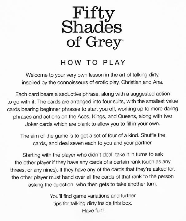 Actual product image Fifty Shades of Grey Play Nice Talk Dirty Inspiration Cards (Game compilation, English)