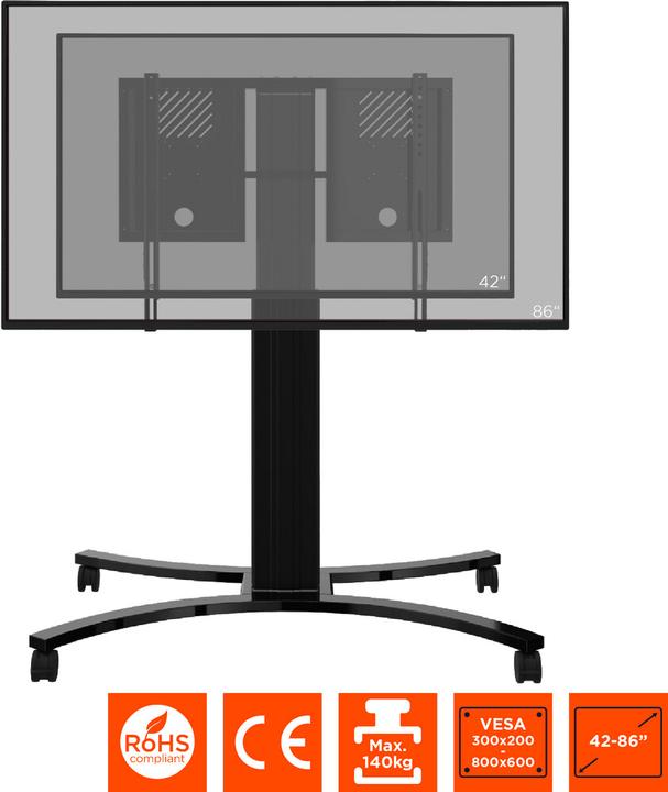 Actual product image Quinta Expert display trolley electrically height-adjustable display trolley Adjust 4286MB 50cm (86", 136 kg)
