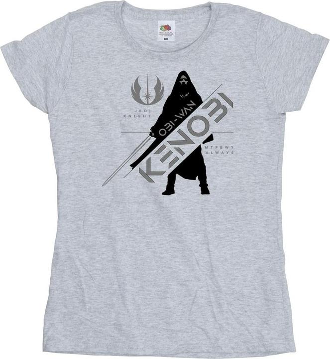 Actual product image Star Wars Womens/Ladies Obi-Wan Kenobi Jedi Knight Cotton T-Shirt (L)