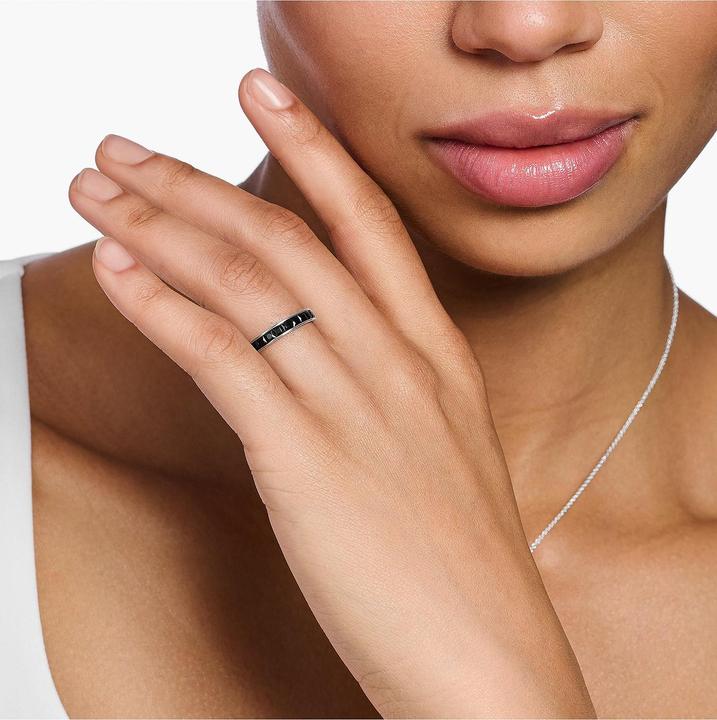 Produktbild Thomas Sabo Ring mit Schwarzen Steinen Pavé Silber (54, 925 Silber)