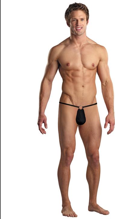 Actual product image Male Power G-String w/Front Ring - Black (One size)