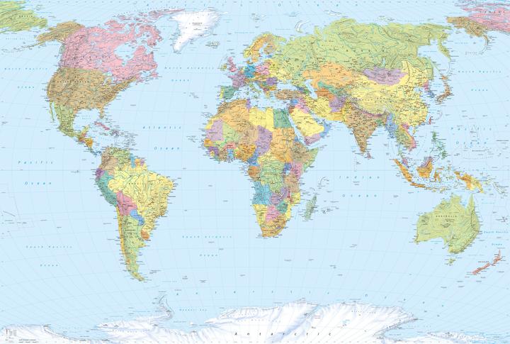 Actual product image Komar world map (368 x 248 cm)