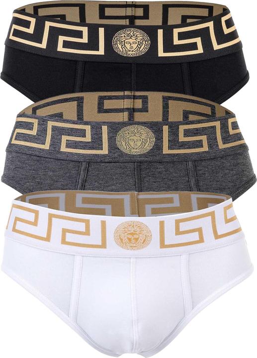 Produktbild Versace Underpants Tri-Pack Slip Jersey Topeka Bi-Stretch Cotton Organic New Logo (L, 3er Pack)