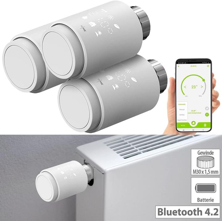 Actual product image Revolt Set of 3 programmable radiator thermostats