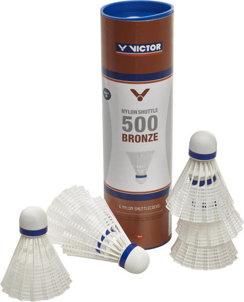 Actual product image Victor tube of 6 badminton shuttlecocks nylon 500